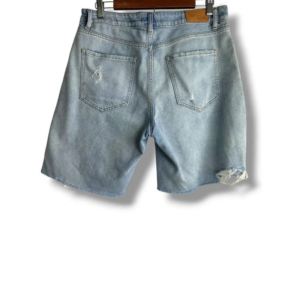 Rails The Beachwood Bermuda Shorts Women 31 Light Blue Distressed Denim